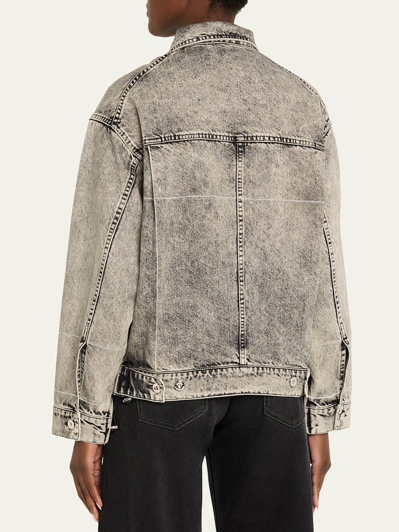 SETCHU Ruche Washed Denim Jacket outlook