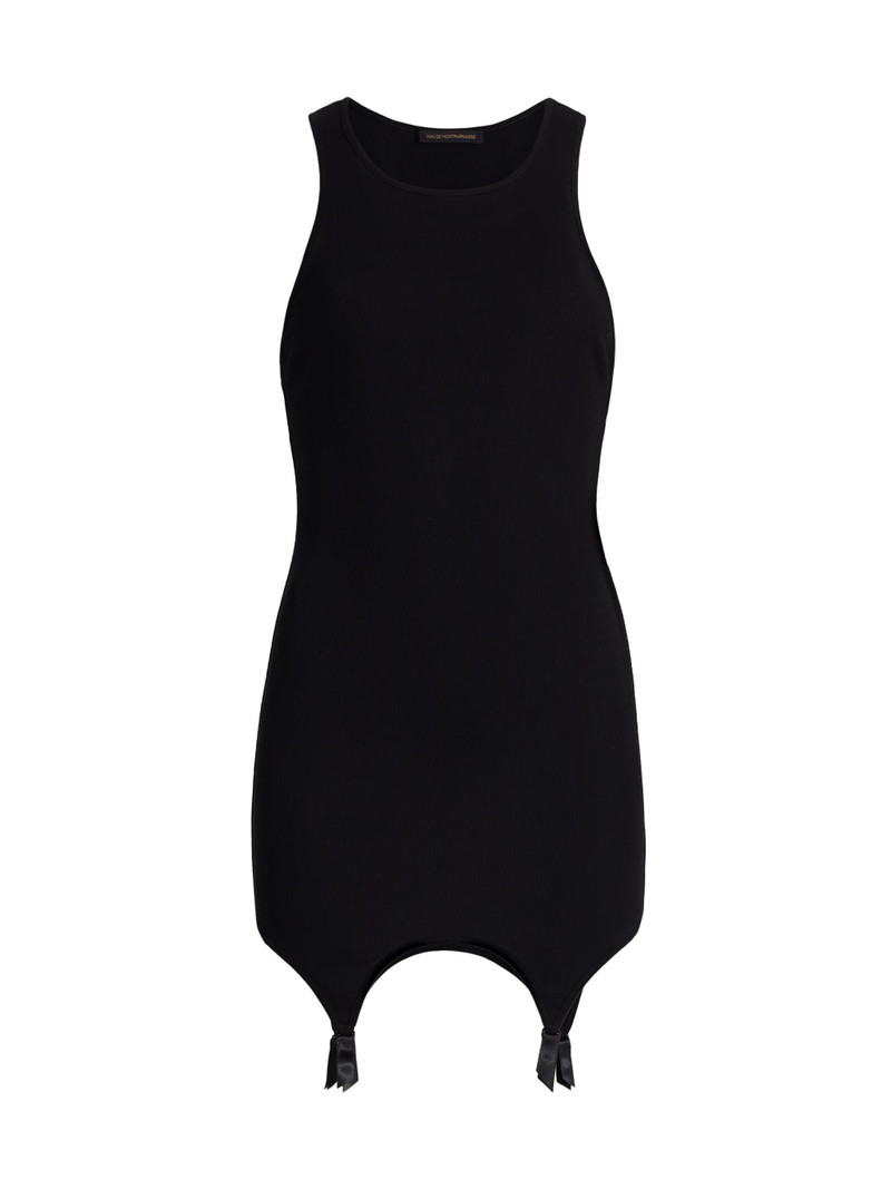 Women's Le Boy Cotton Jersey Garter Tank Dress - Black 1