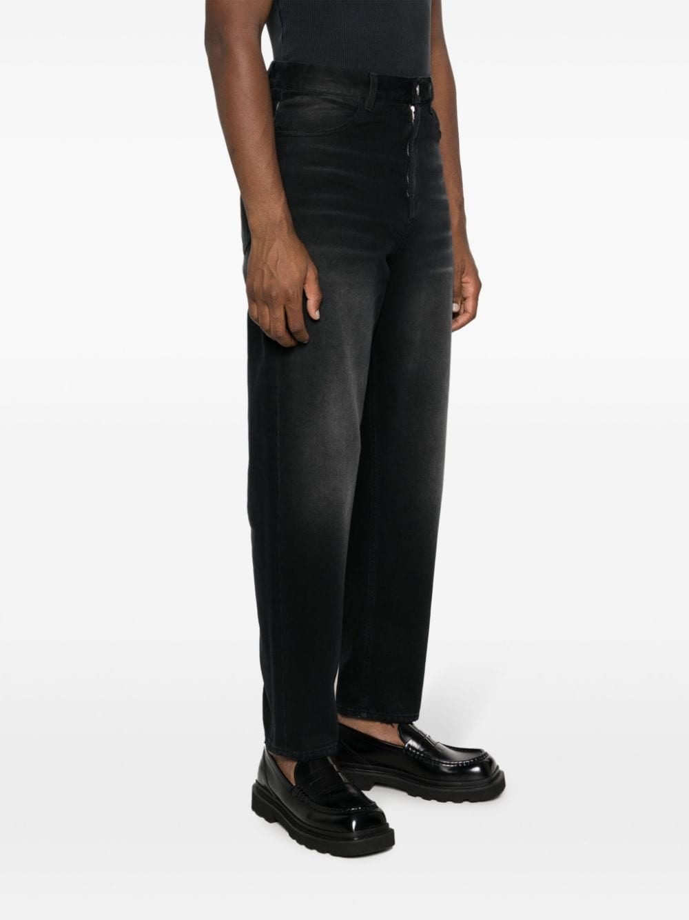 whiskering-effect straight-leg jeans - 3