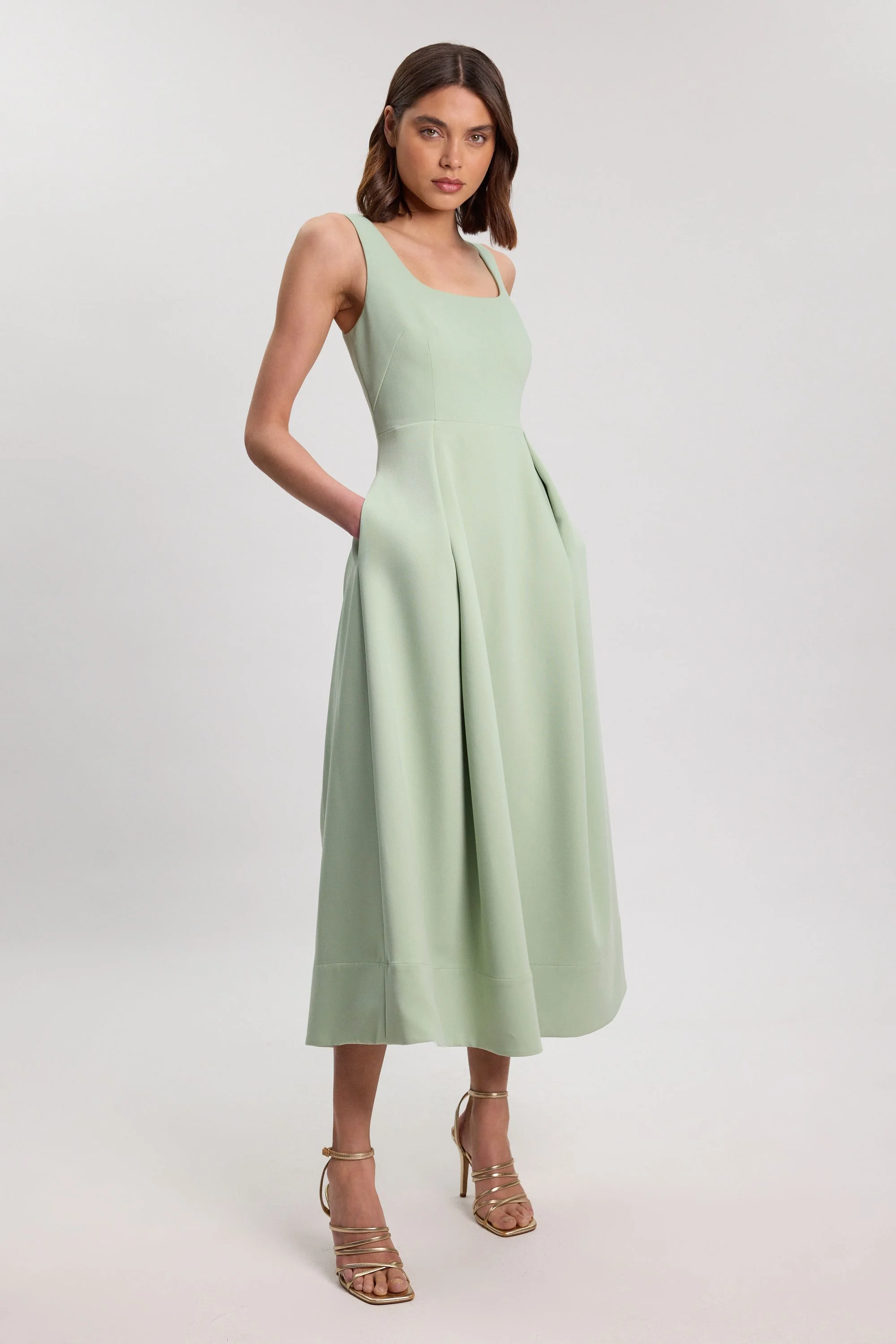 Petite Tailored Full Skirt Midi Dress - 1