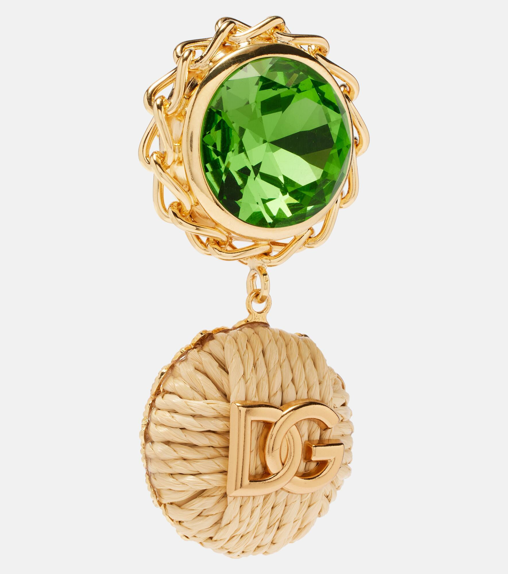 DG crystal-embellished clip-on earrings - 2