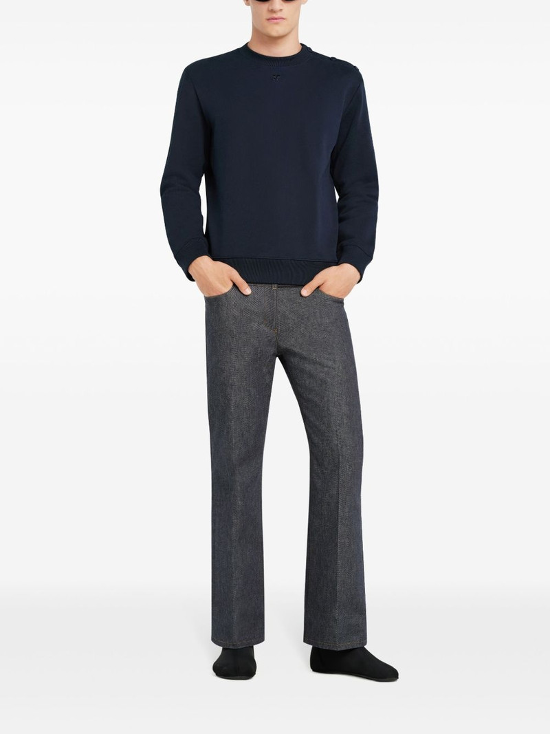 courrèges buttoned fleece sweatshirt outlook