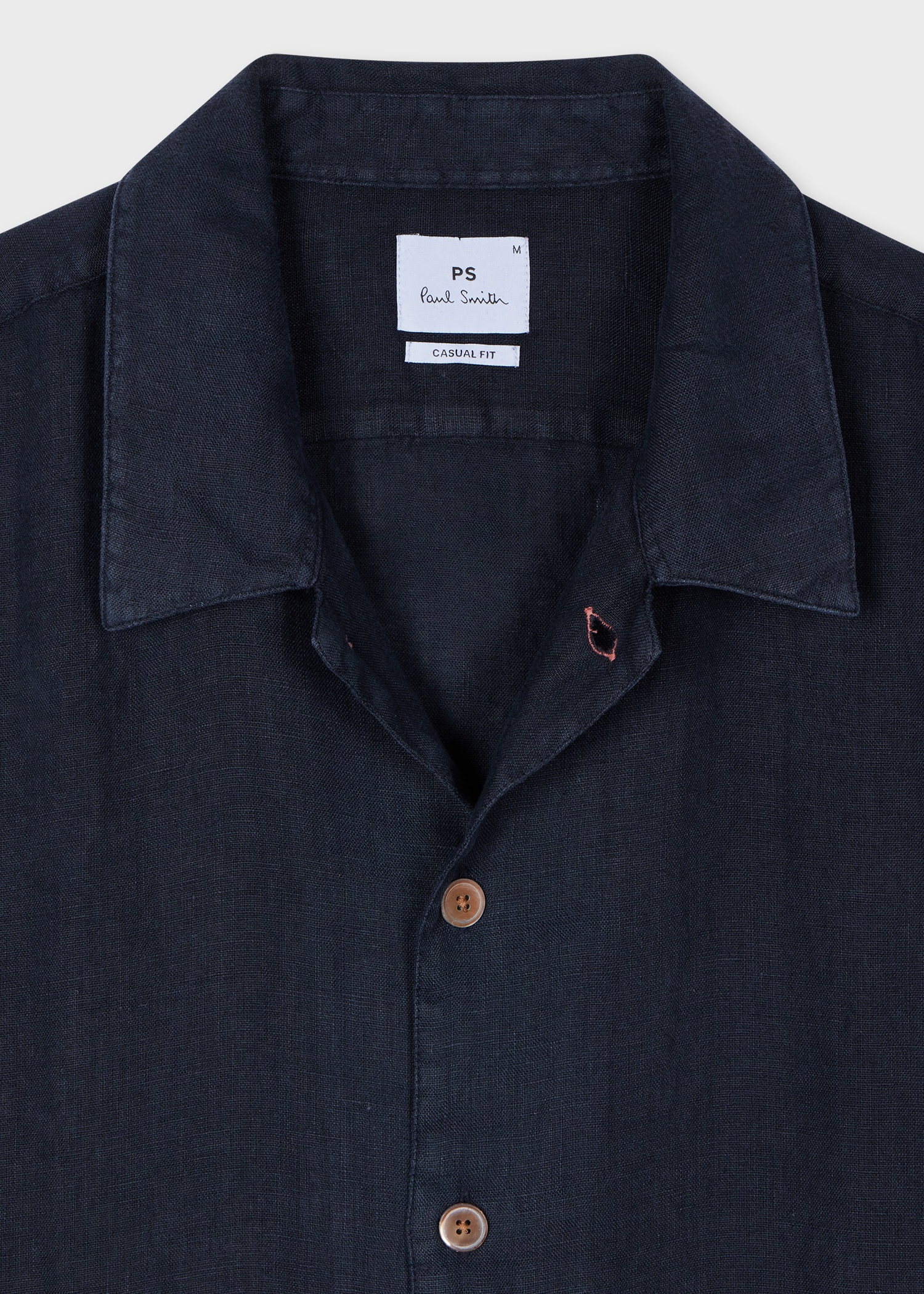 Navy Linen Short-Sleeve Shirt - 3