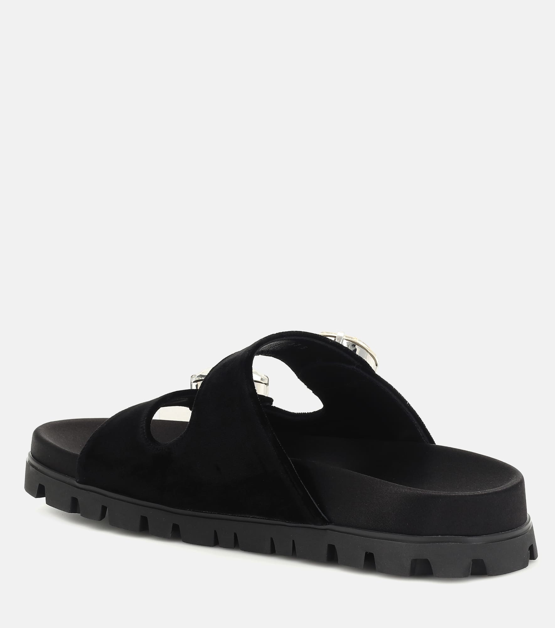 Embellished velvet sandals - 3