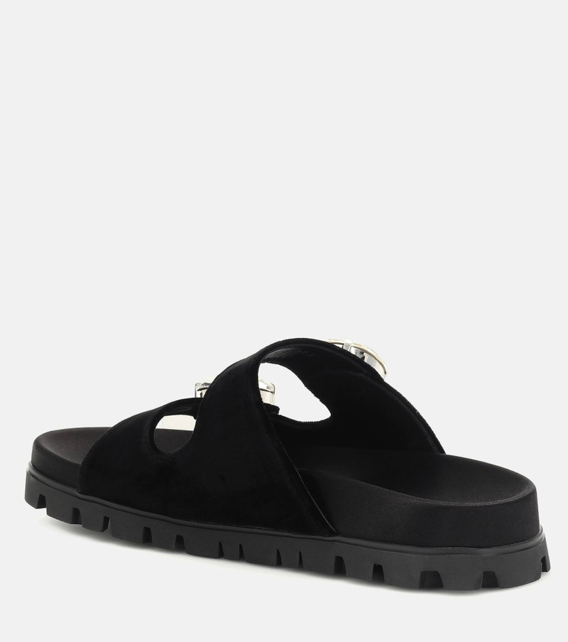 Miu Miu Embellished velvet sandals outlook