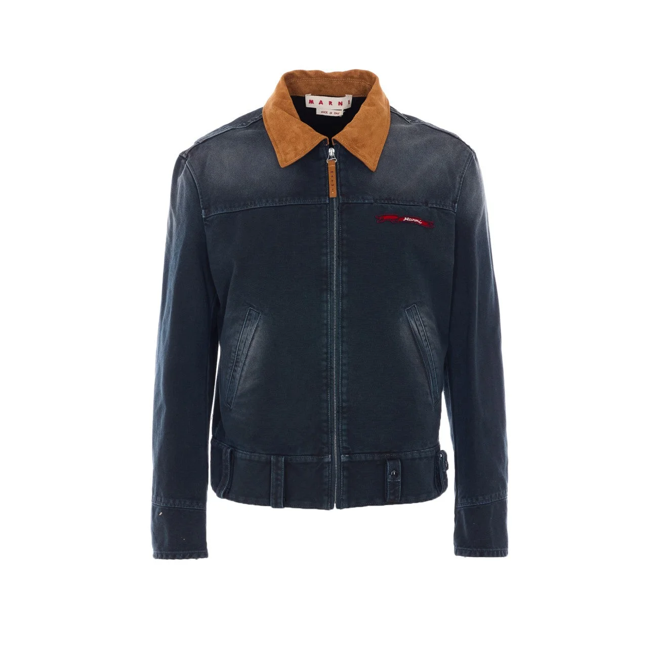 Marni Men Canvas Jacket With Contrasting Collar And Marni Logo - 1