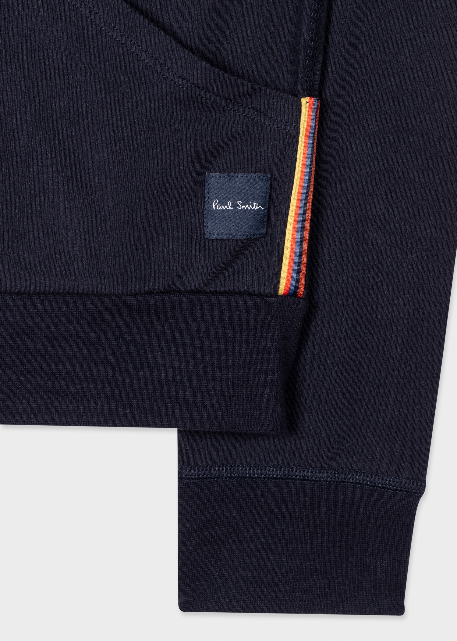 Navy Jersey Cotton Zip Lounge Hoodie - 3