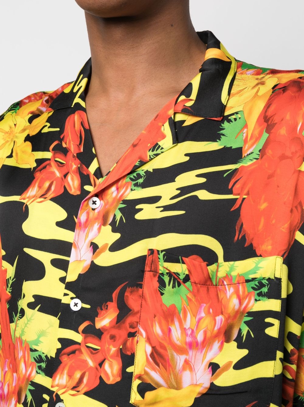 floral-print bowling shirt - 5