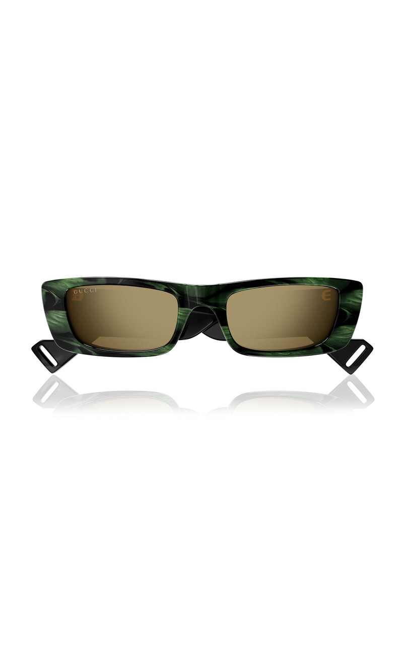 Rectangular-Frame Acetate Sunglasses green - 1