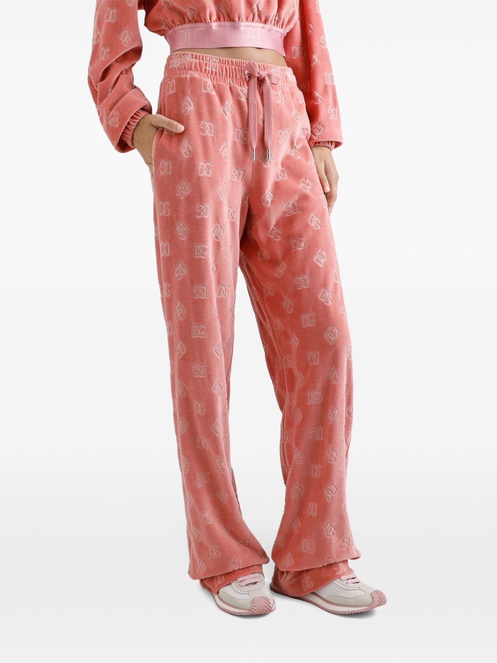logo-jacquard track pants - 4