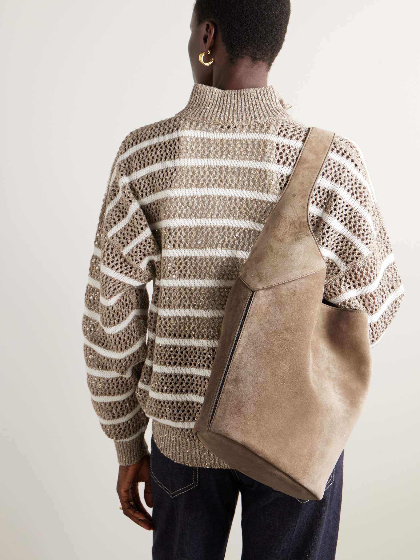 Suede shoulder bag Taupe - 2