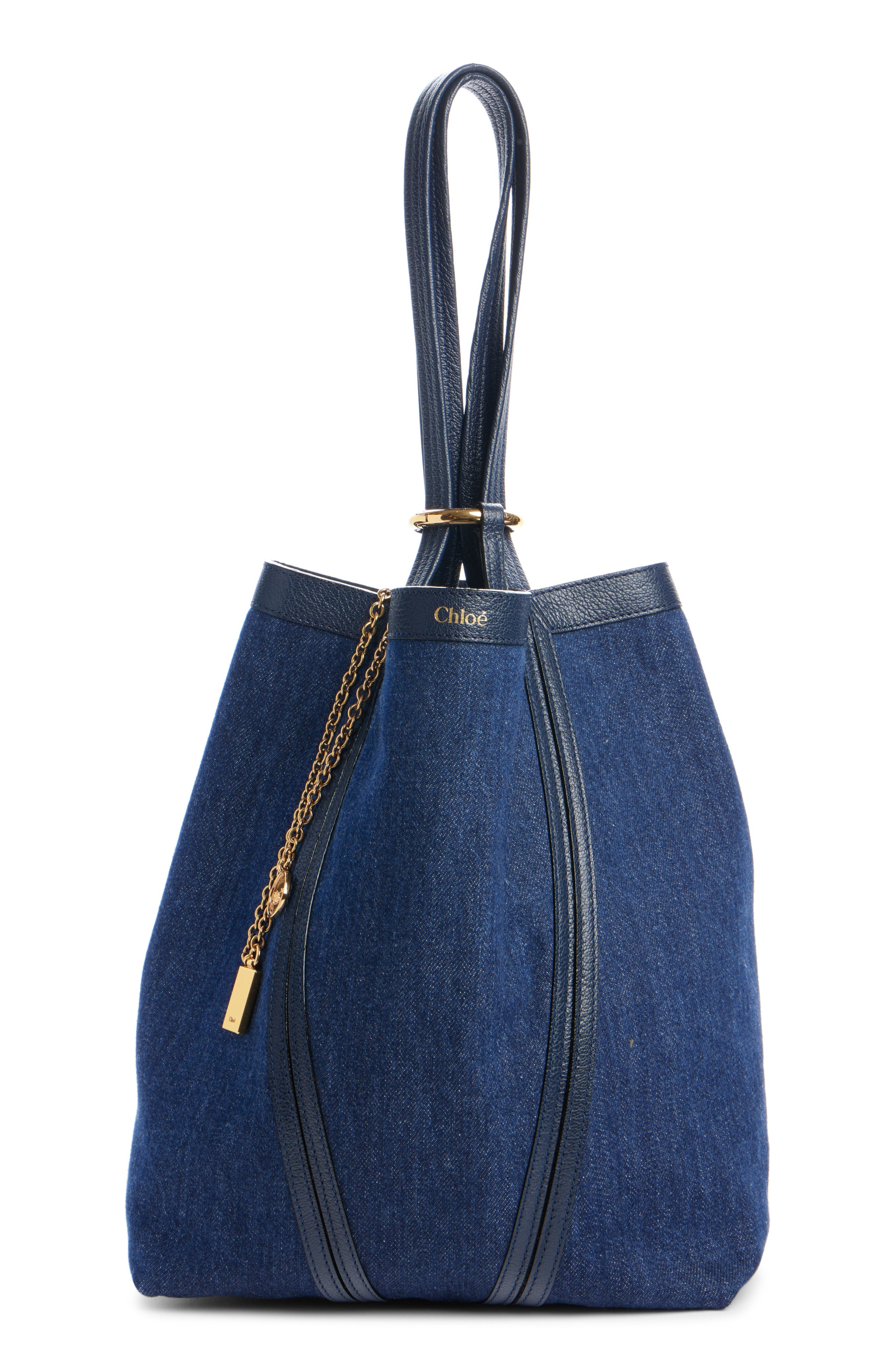 Chloé Spin Denim Tote in Submarine Blue at Nordstrom - 3