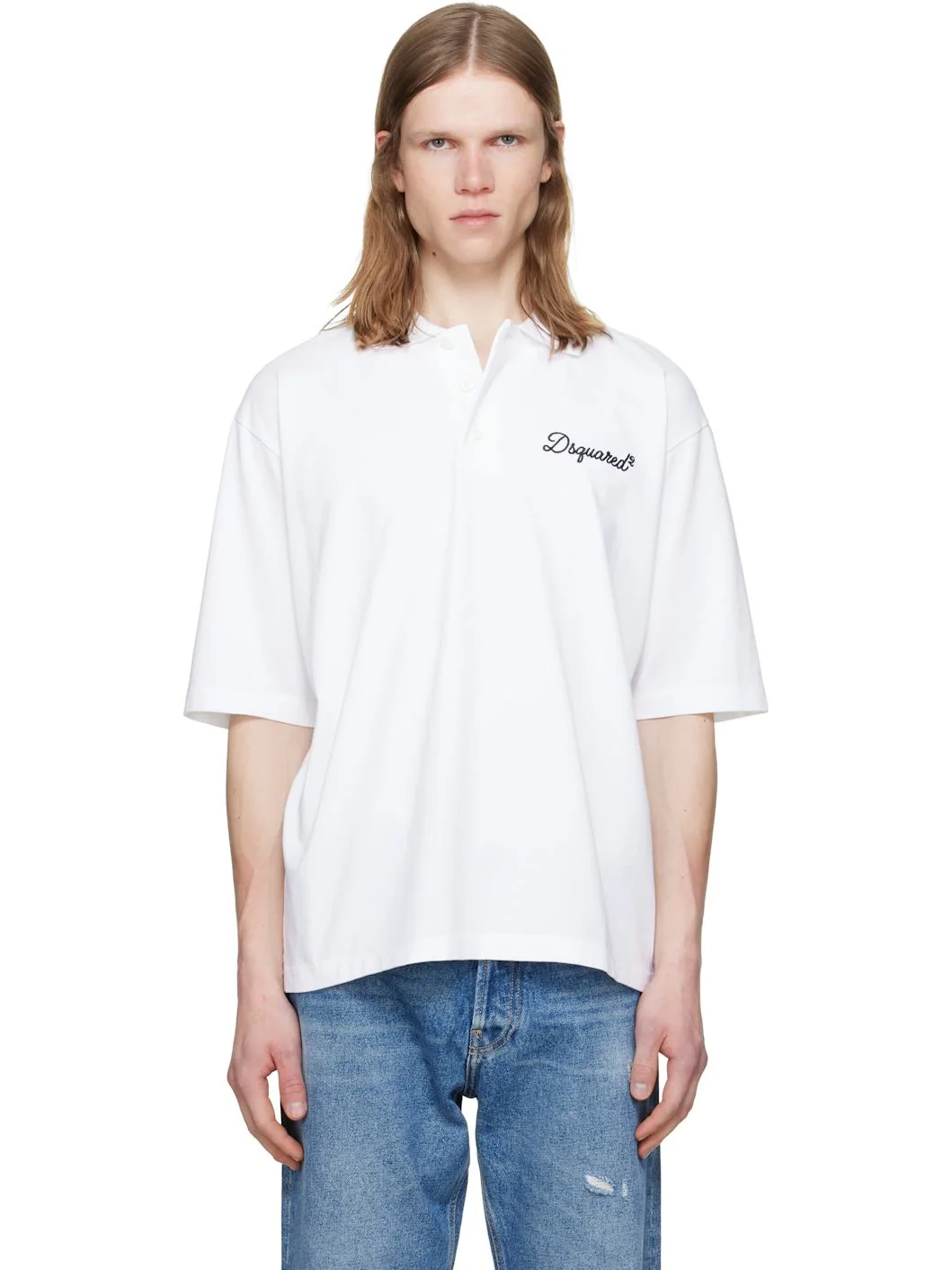 White 'Dsquared2 Signature' Tennis Fit Polo - 1