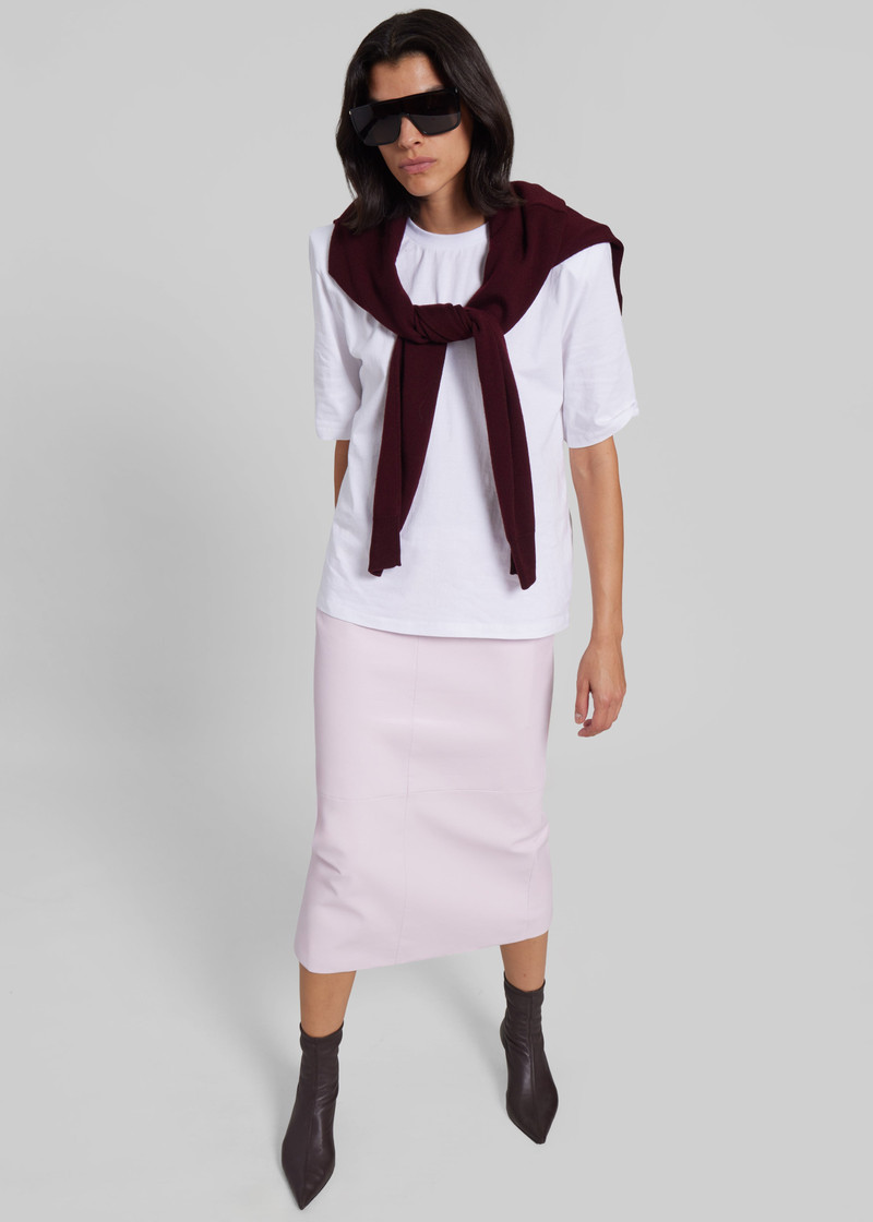 Taney Leather Pencil Skirt - Faded Pink 7