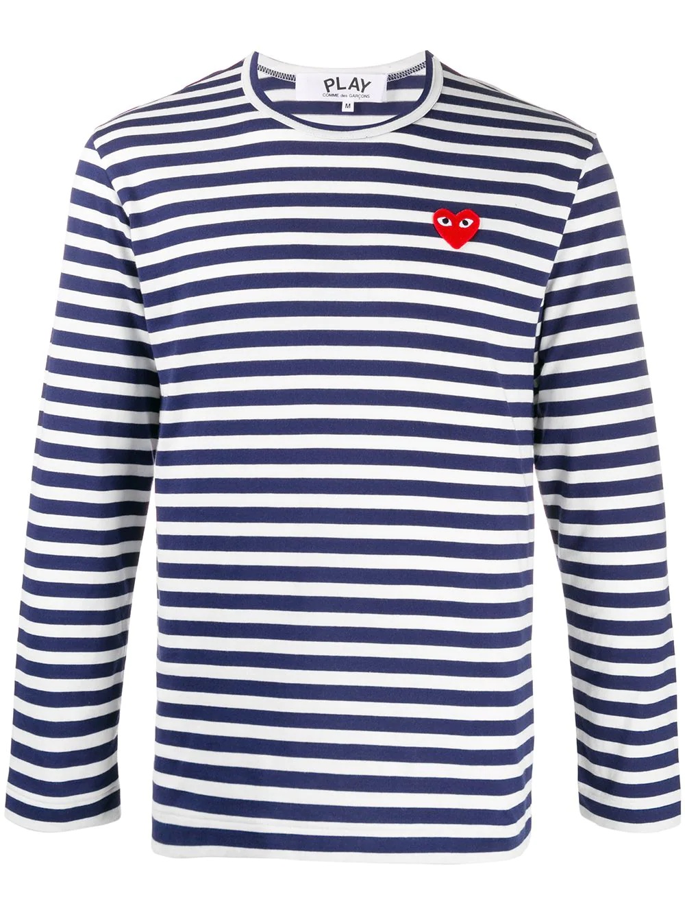 heart appliqué striped T-shirt - 1