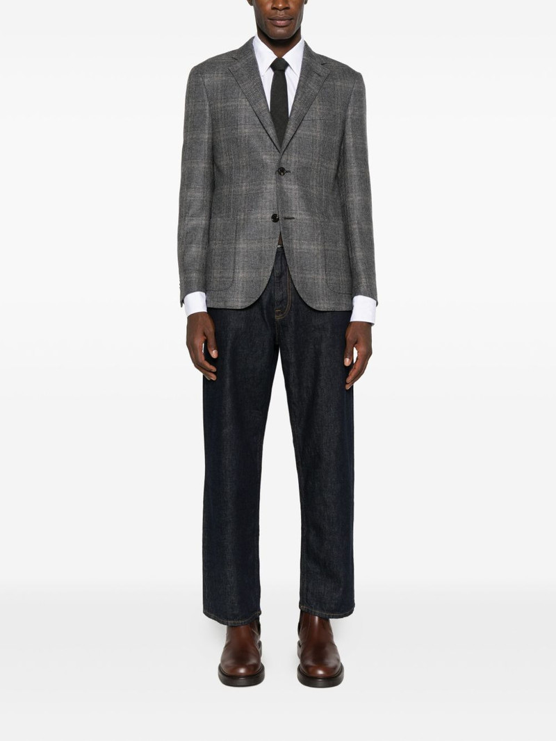 CORNELIANI checked single-breasted blazer outlook