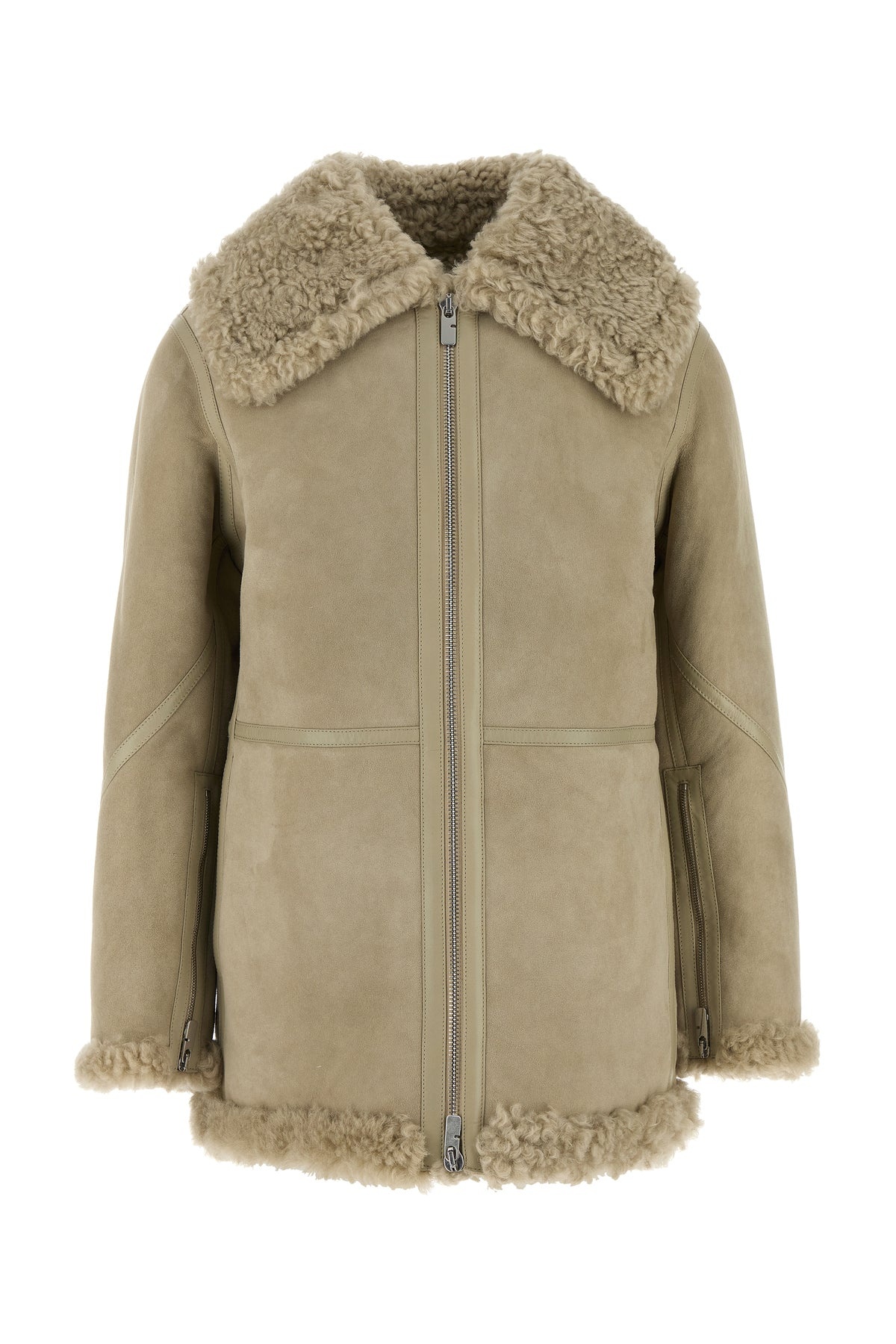Cappuccino shearling jacket - 1