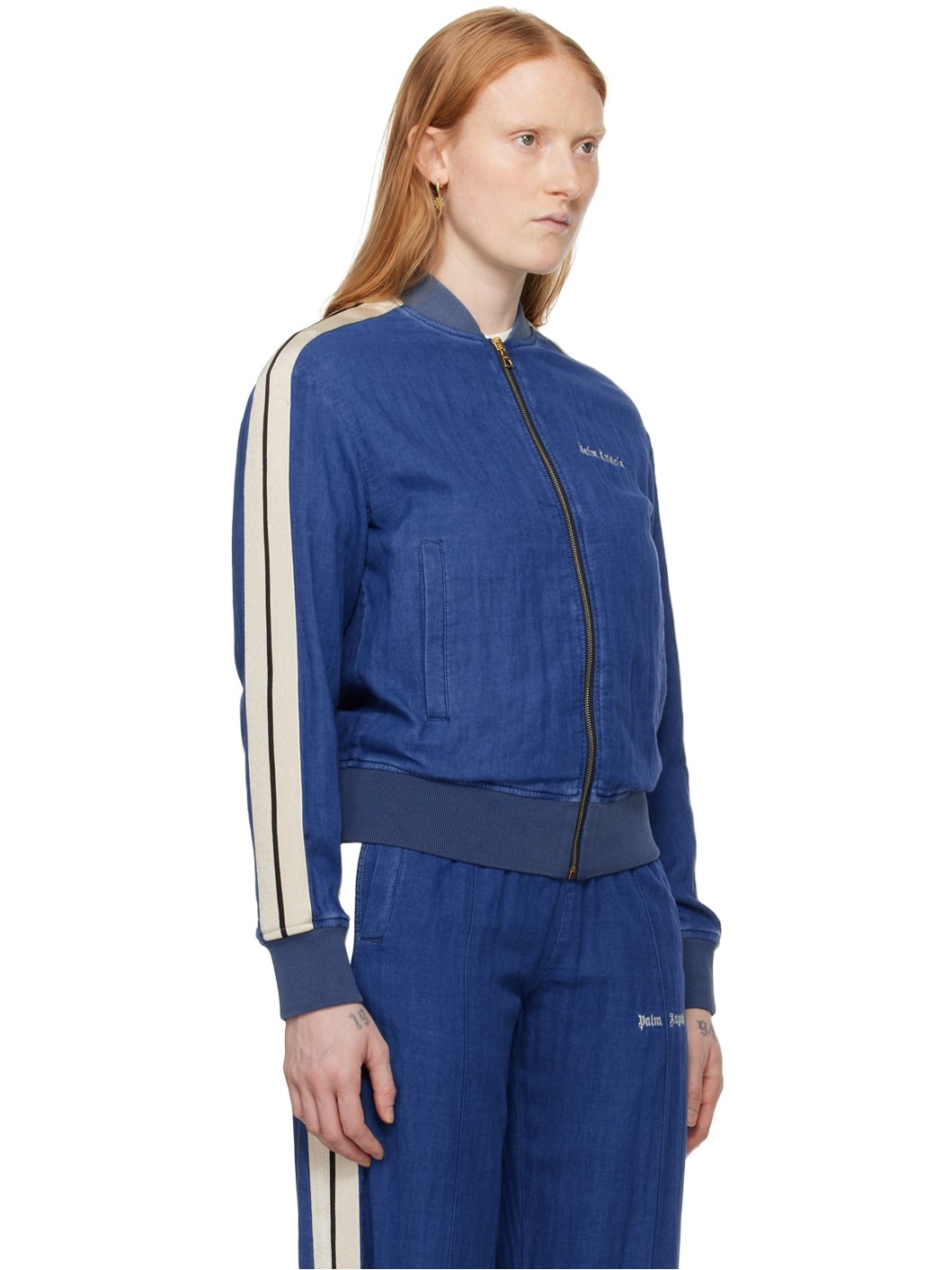 Blue Embroidered Track Jacket - 2