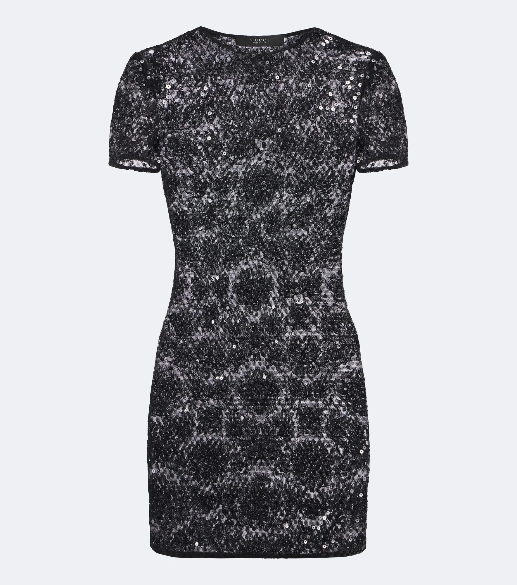 Sequined floral lace mini dress - 1