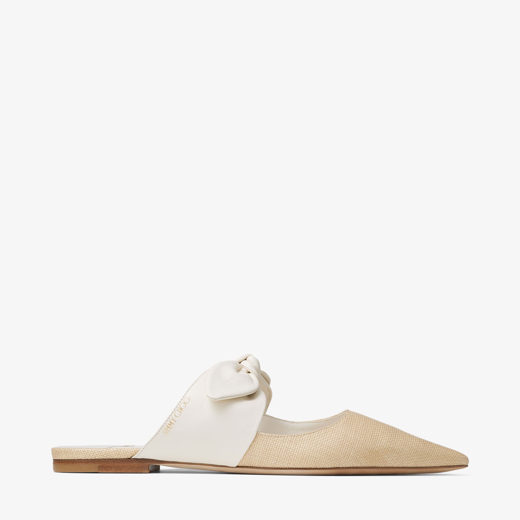 Rali Flat
Latte Nappa Leather with Raffia Flats - 1