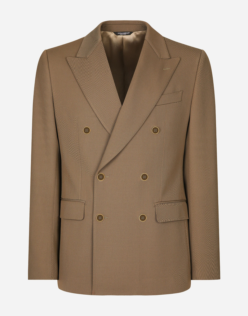 Double-breasted technical gabardine jacket 1