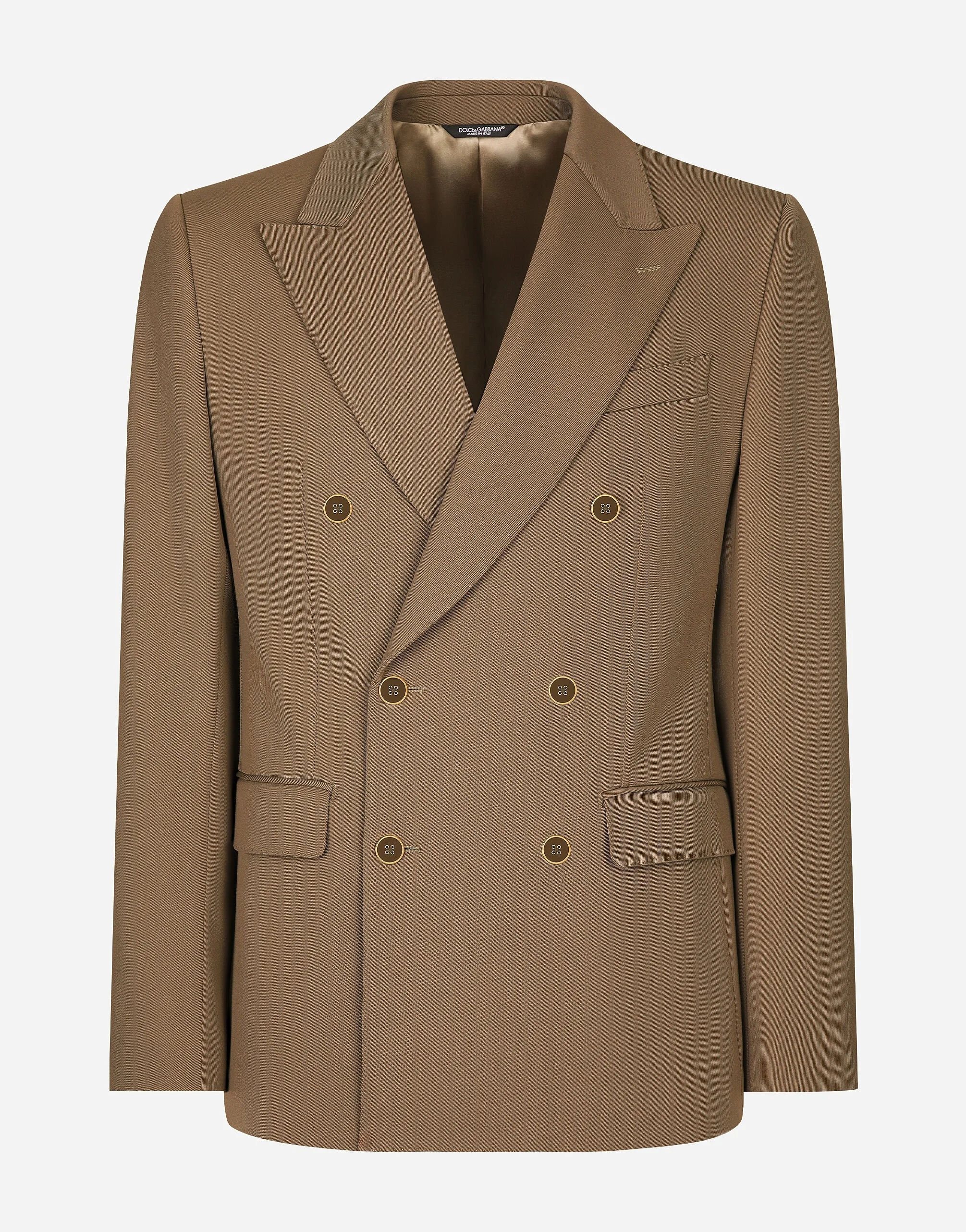 Double-breasted technical gabardine jacket - 1