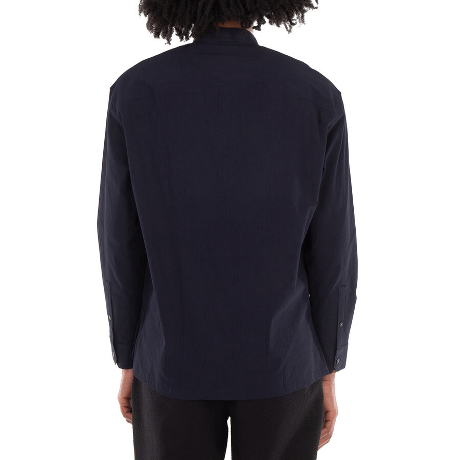 Emporio Armani Cotton Muslin Band-Collar Shirt - 5
