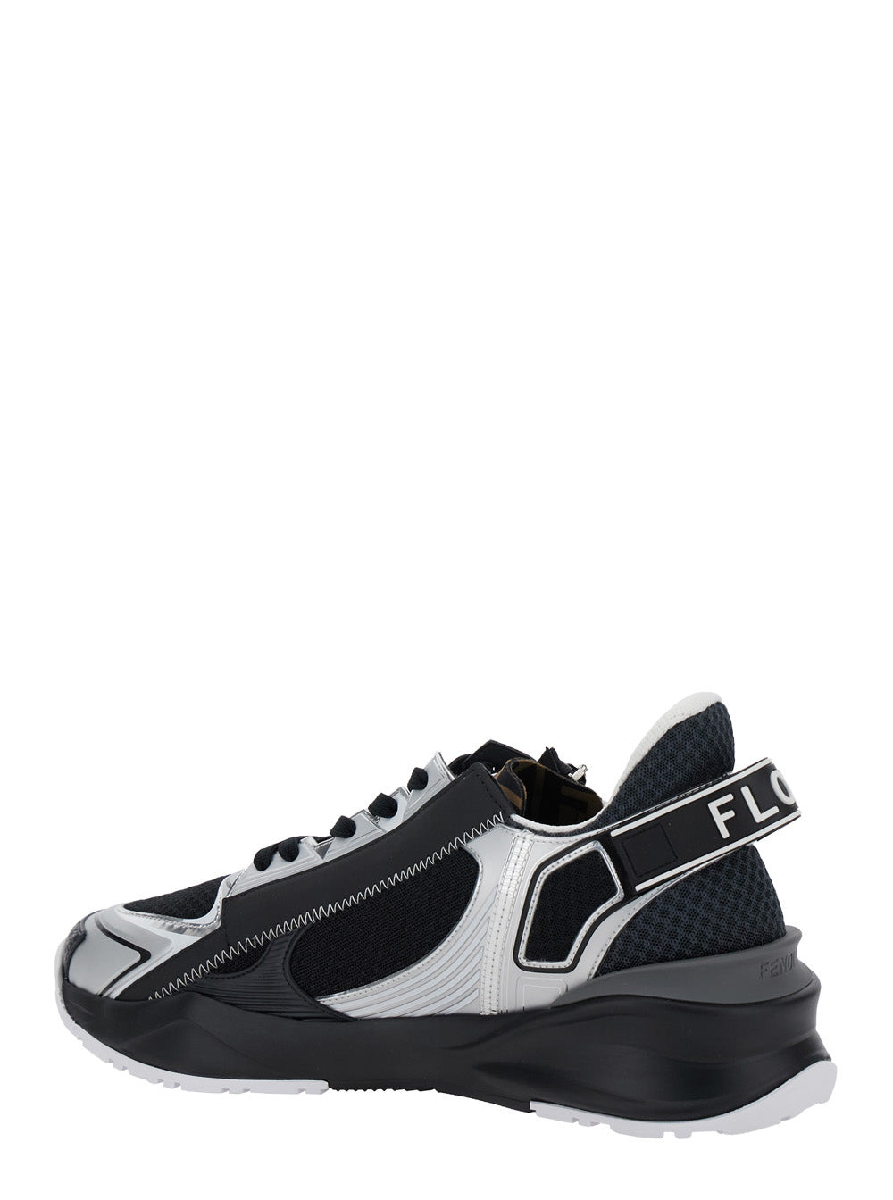 Fendi Men 'Fendi Flow' Black Sneakers With Logo Lettering On Side And Heel In Tech Fabric Man - 3