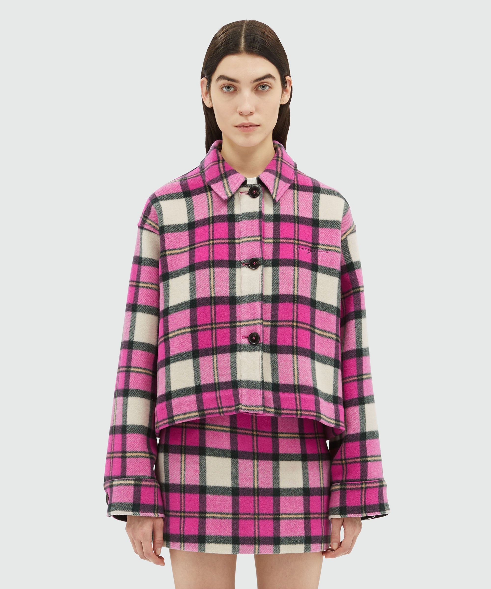 Tartan pattern wool cloth jacket - 2
