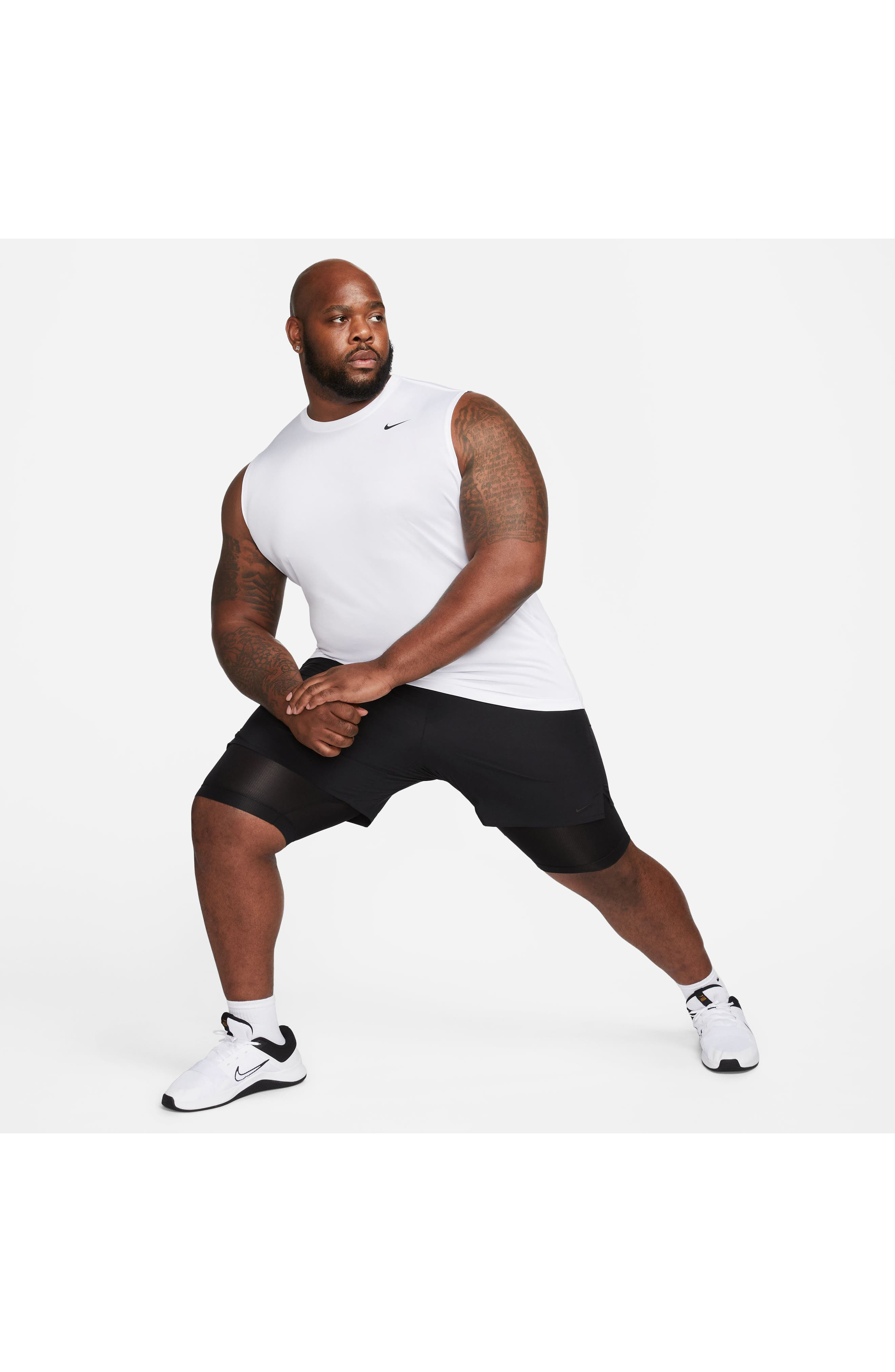 Nike Dri-FIT Legend Fitness Muscle T-Shirt in White/Black at Nordstrom - 8
