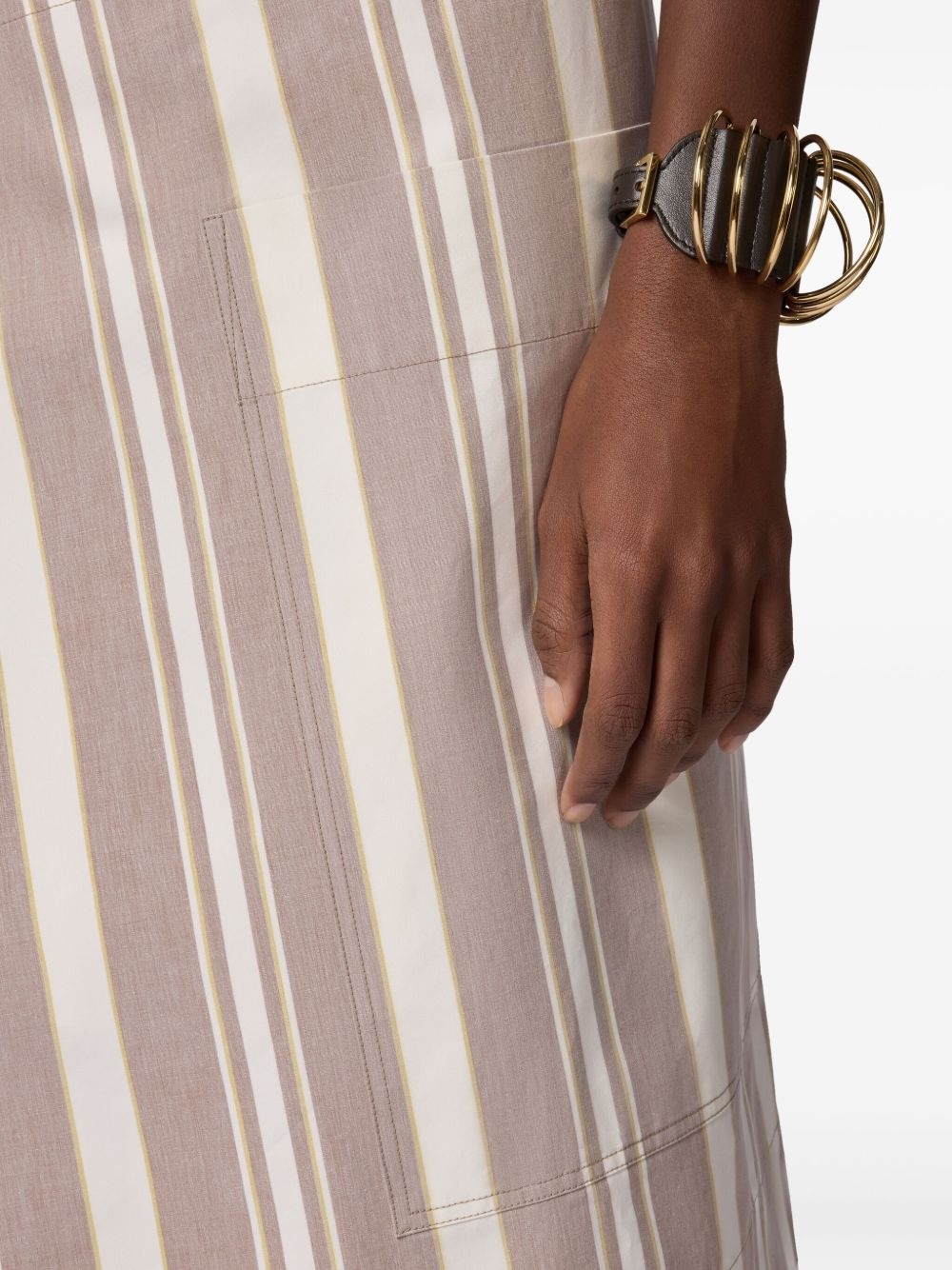 striped asymmetric shift dress - 6