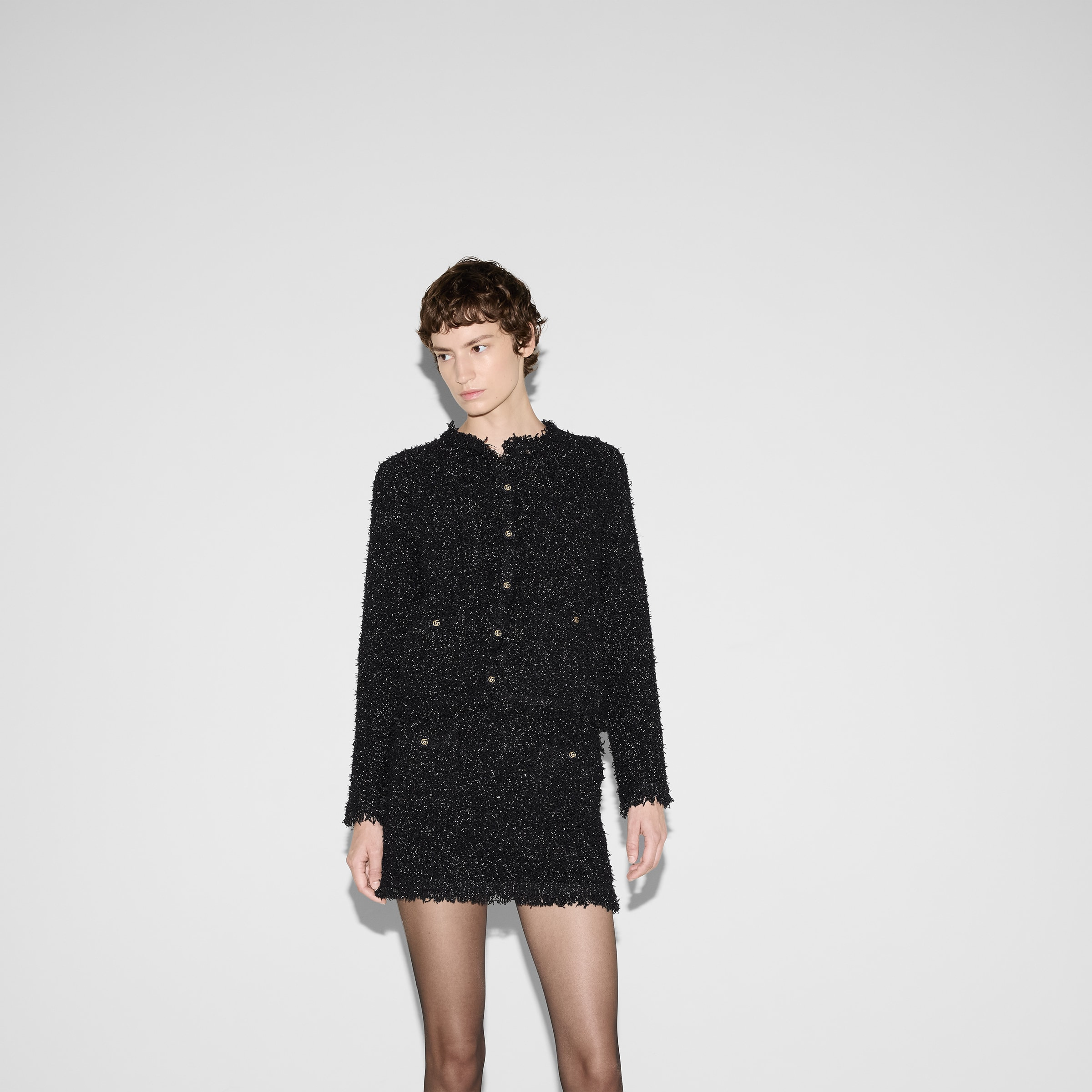 Lamé woven cardigan - 3