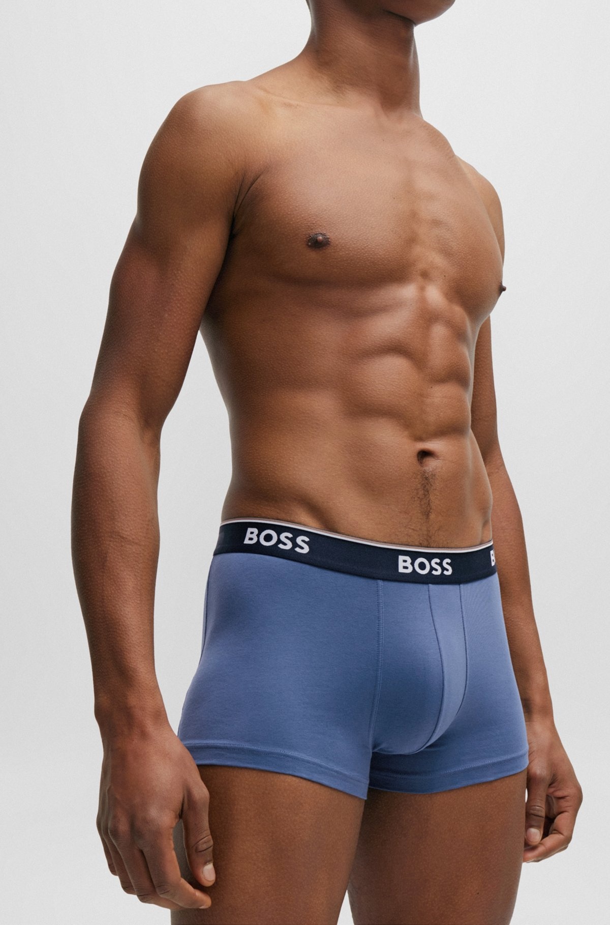 THREE-PACK OF STRETCH-COTTON TRUNKS WITH LOGO WAISTBANDS - 4