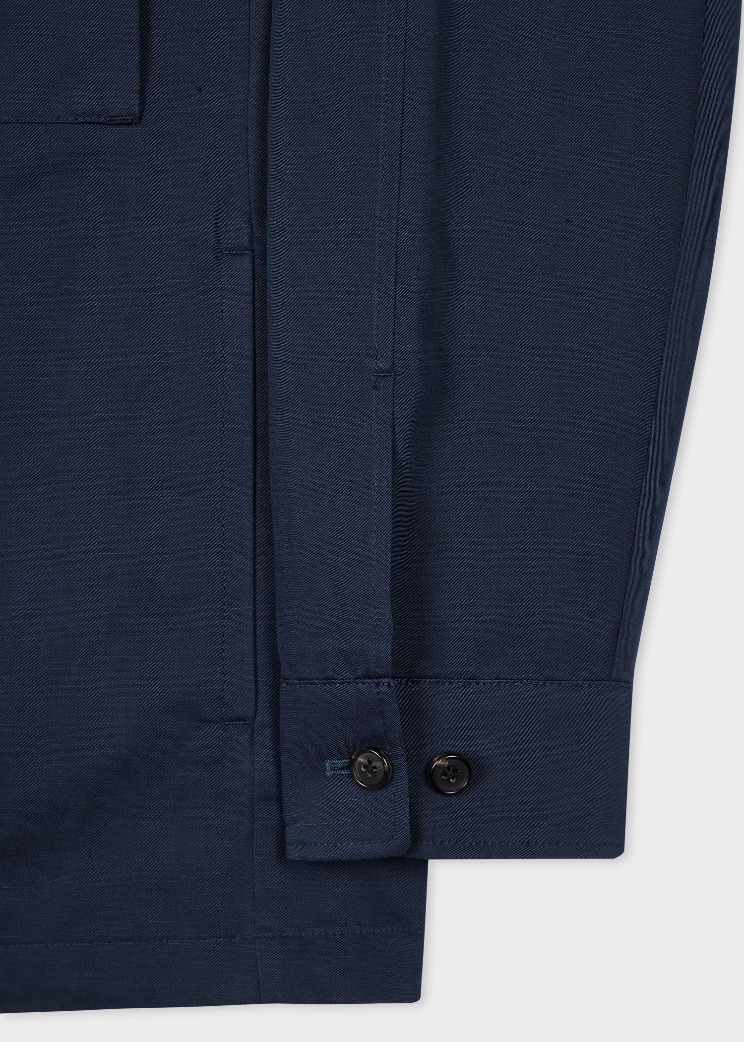 Navy Cotton-Linen Shirt Jacket - 3