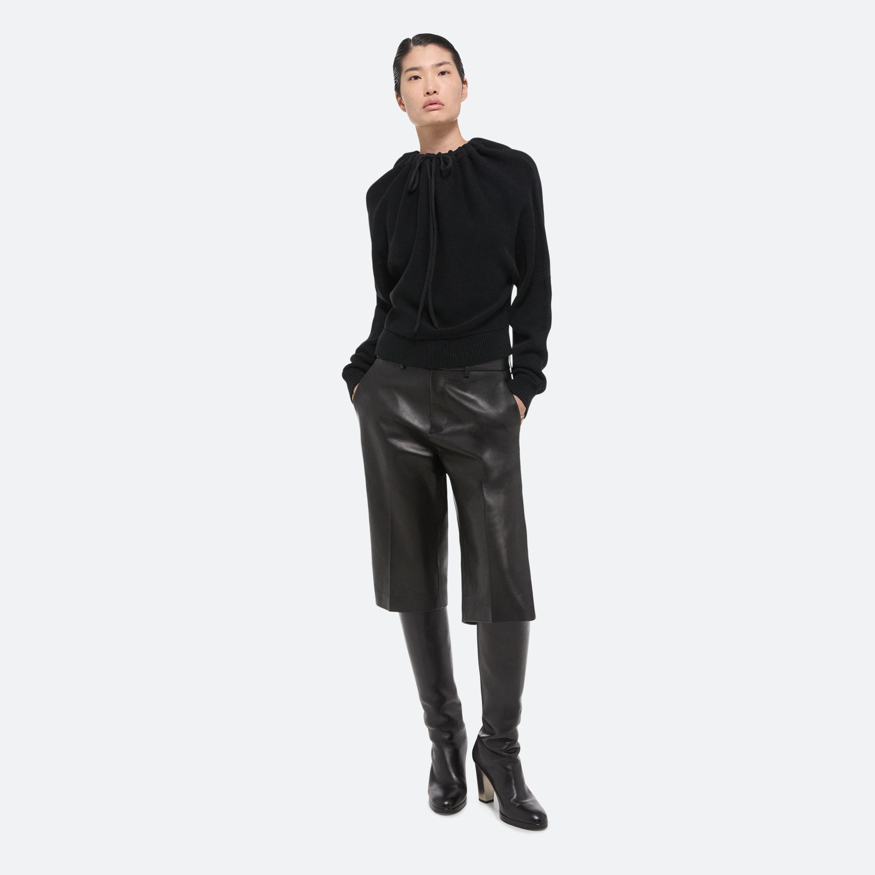 RUCHED DOLMAN SLEEVE SWEATER - 8