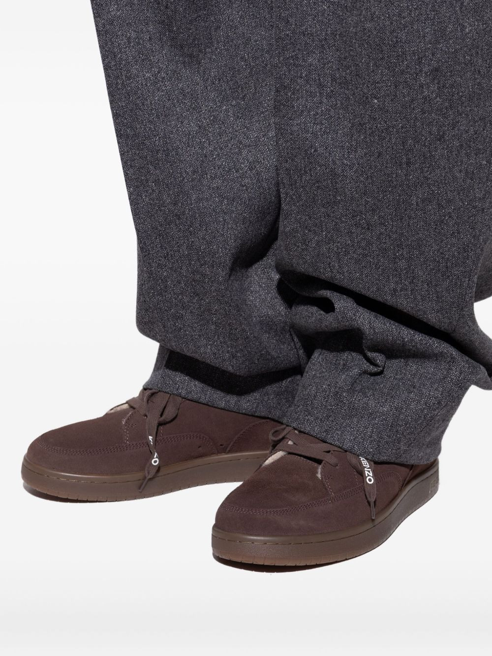 fur-trim sneakers - 4