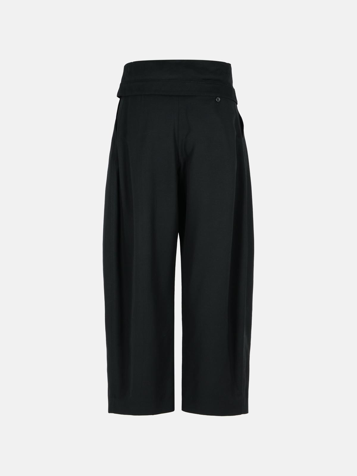 BLACK VISCOSE TROUSERS - 3