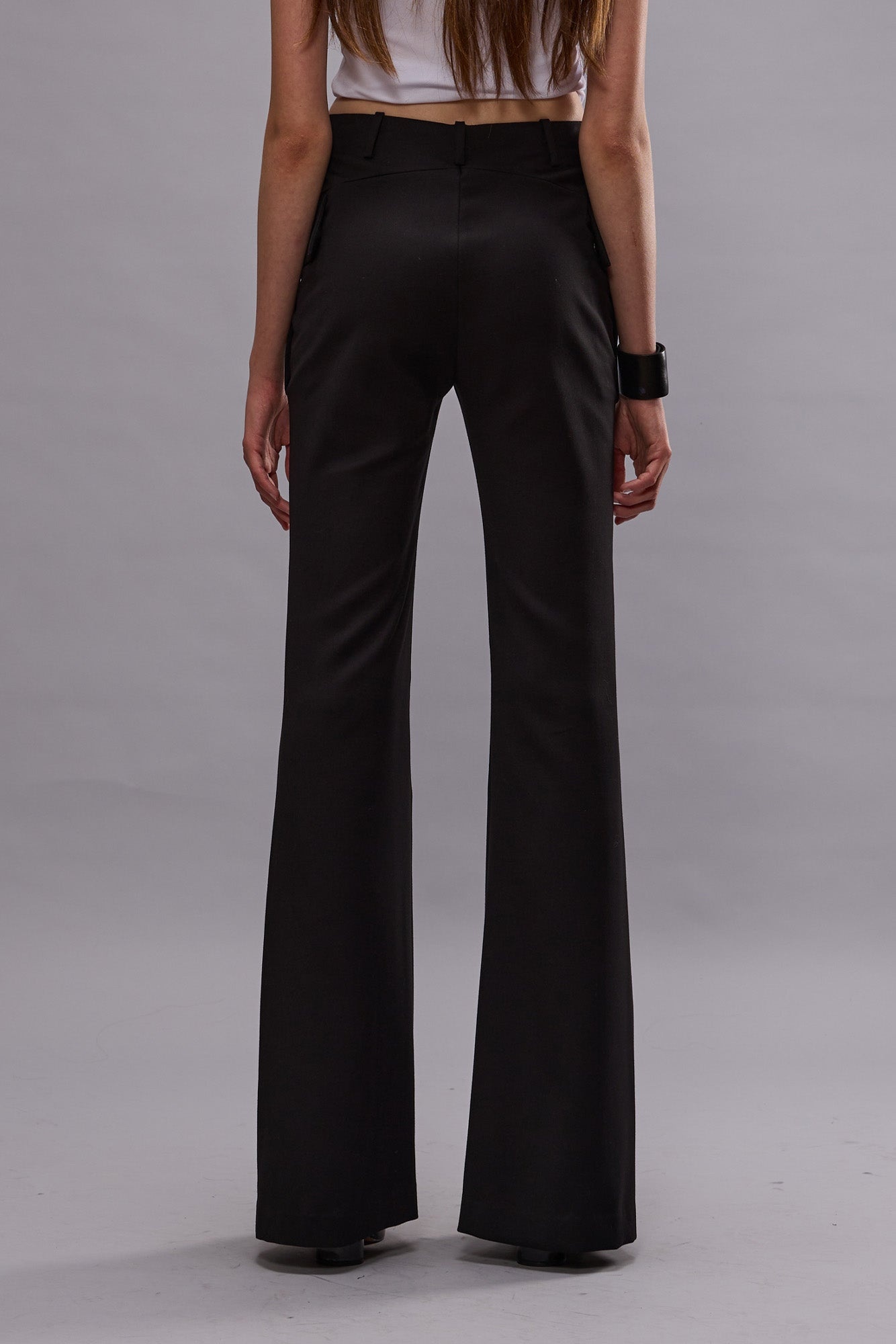 FLARE LEG TROUSER - BLACK - 3