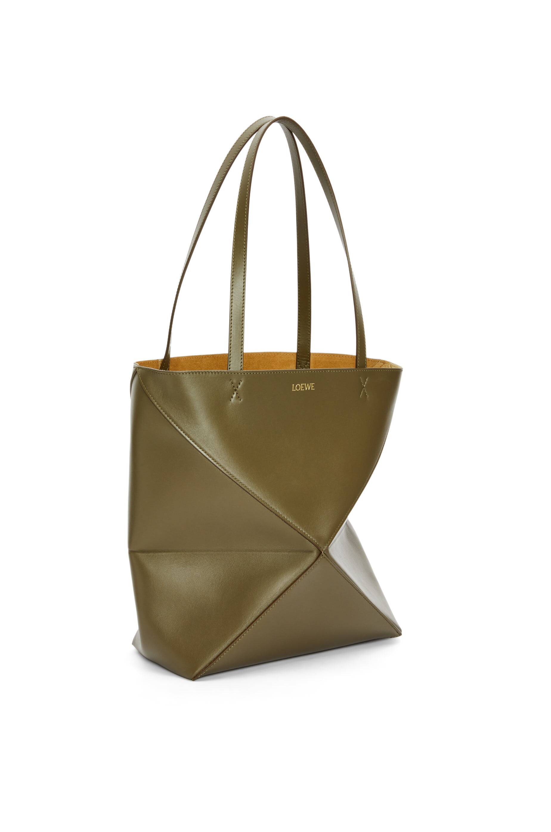 Puzzle Fold Tote in shiny calfskin - 2