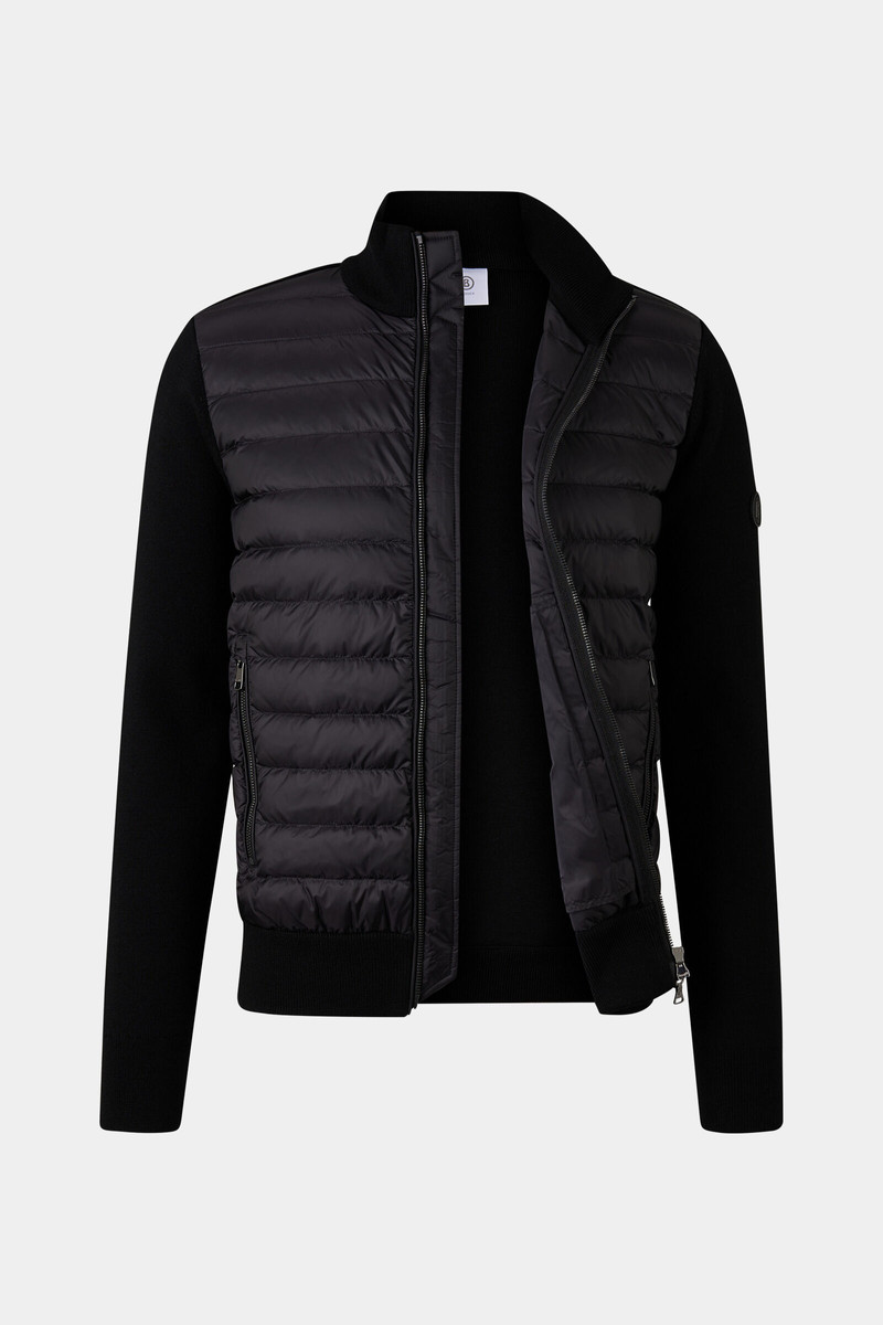 Zisco hybrid knit jacket in Black 7
