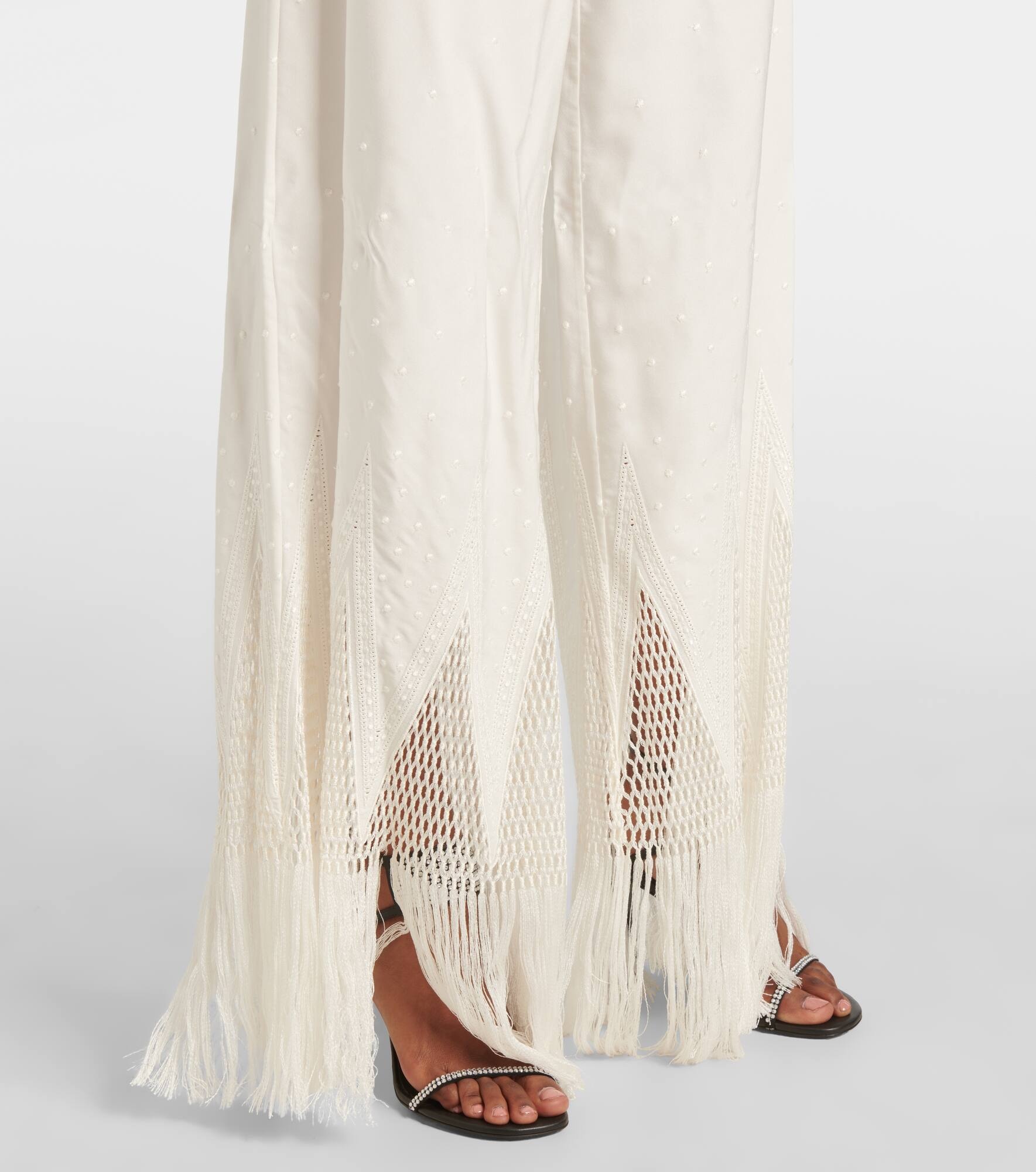 Fringed wide-leg pants - 5