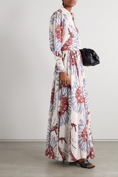 Alaïa Floral-print silk crepe de chine maxi skirt outlook