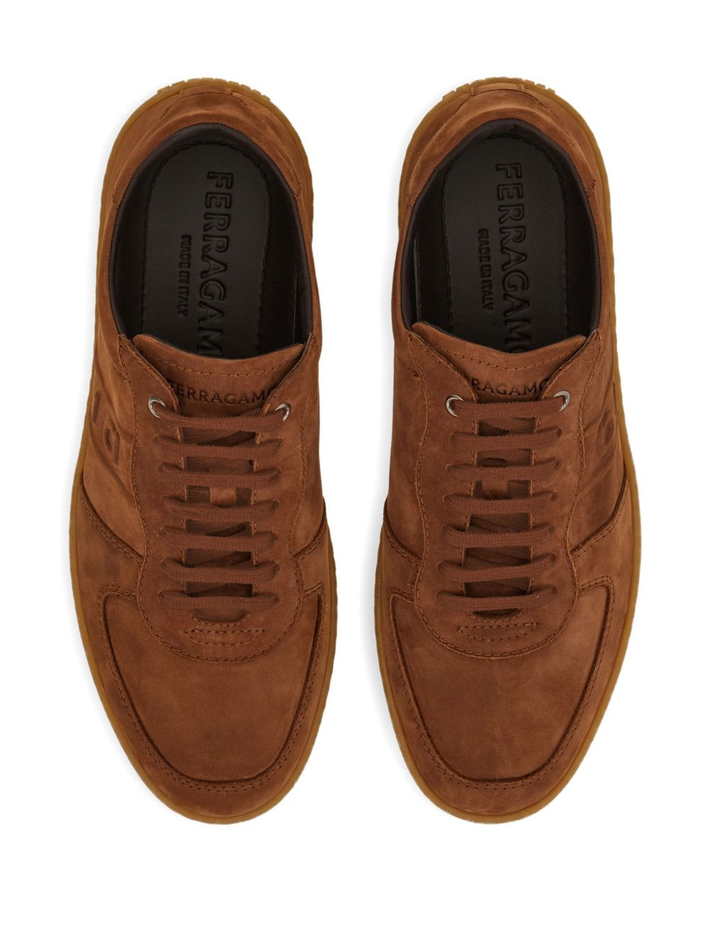 logo leather low-top sneakers - 3