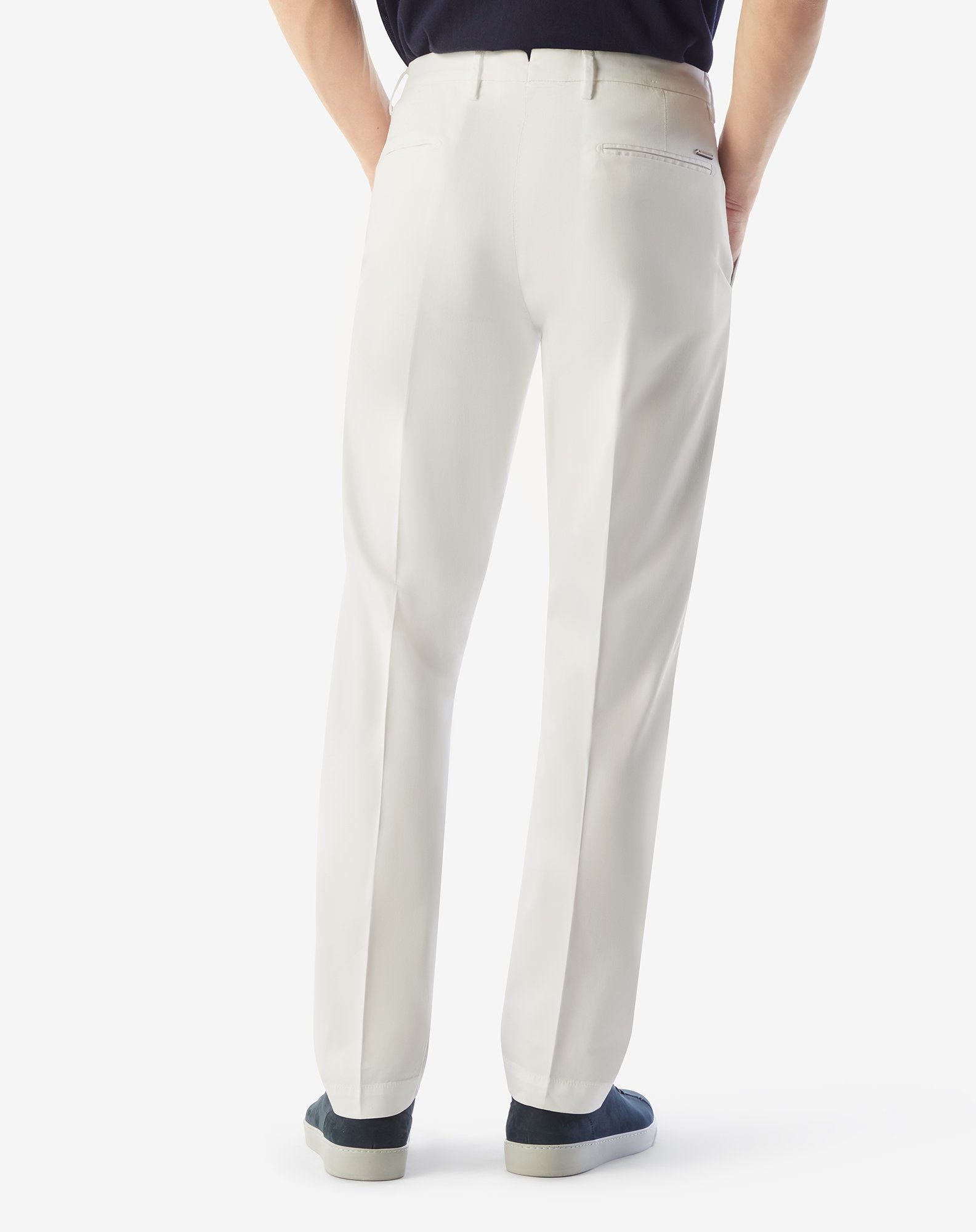 White stretch gabardine chinos - 3