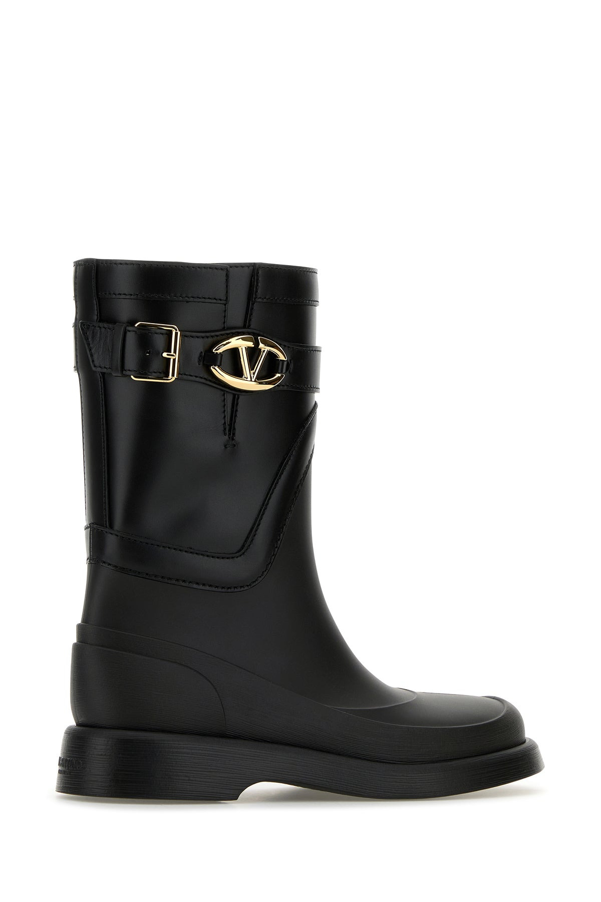 Black rubber and leather boots - 3