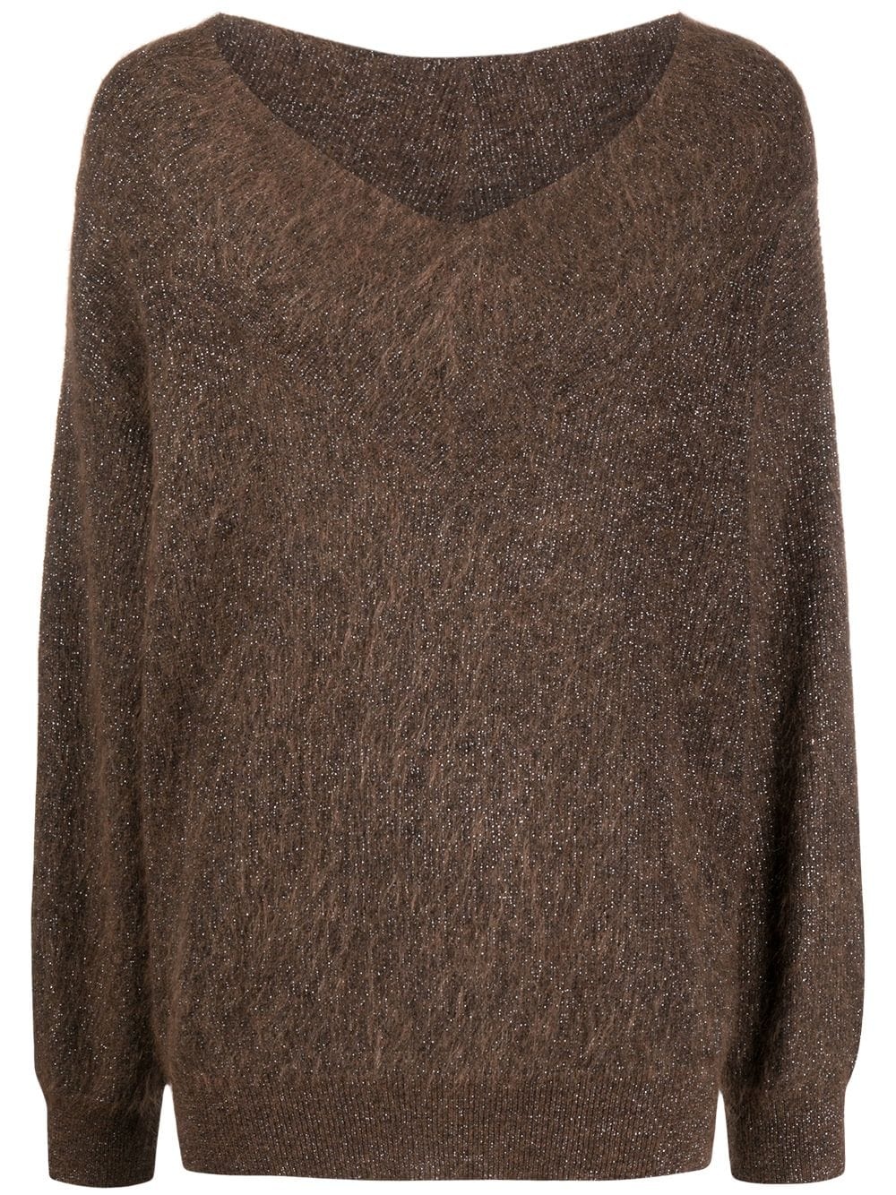 oversized V-neck jumper - 1