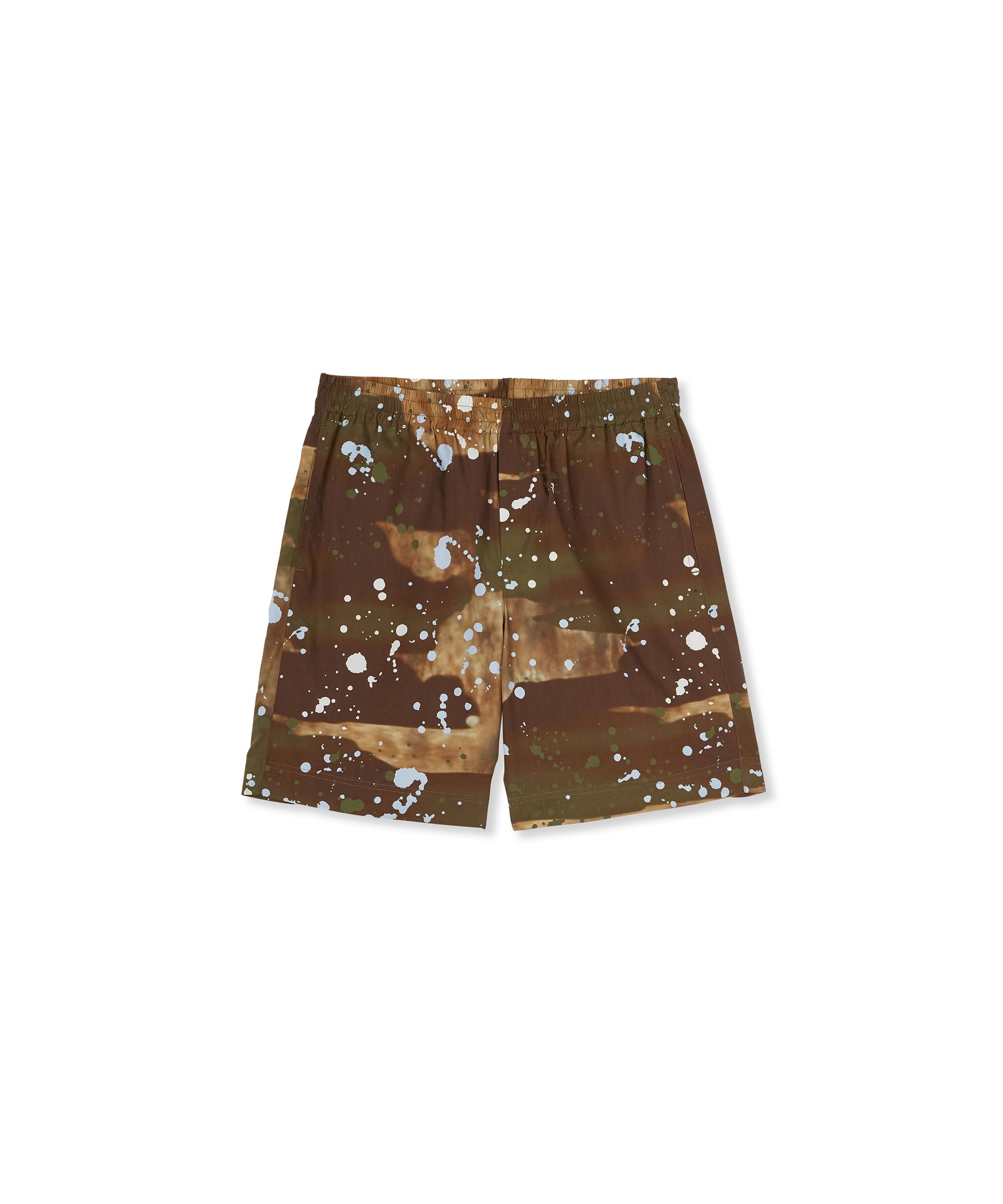 Poplin cotton shorts with "Dripping Camo" print - 1