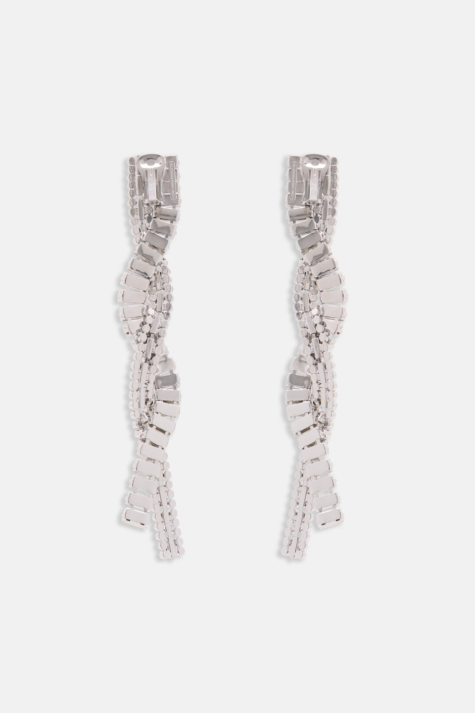 CRYSTAL LONG BRAID EARRINGS - 2
