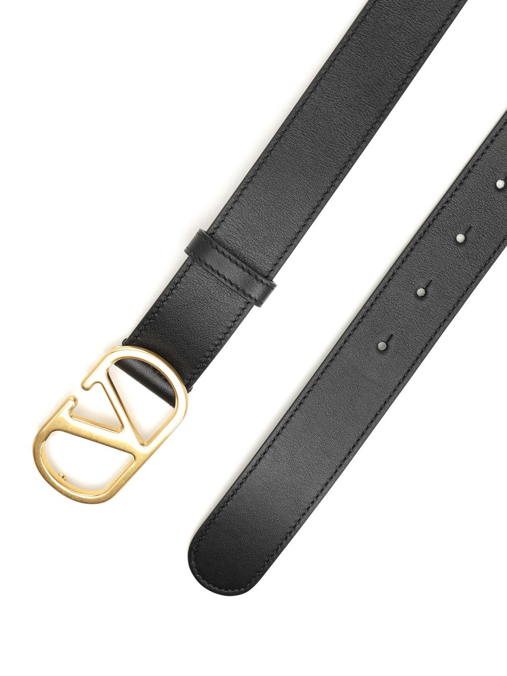 Belt H. 30 | Vlogo Signature. | Box Calf S./Antique Brass Logo Belts Black - 2