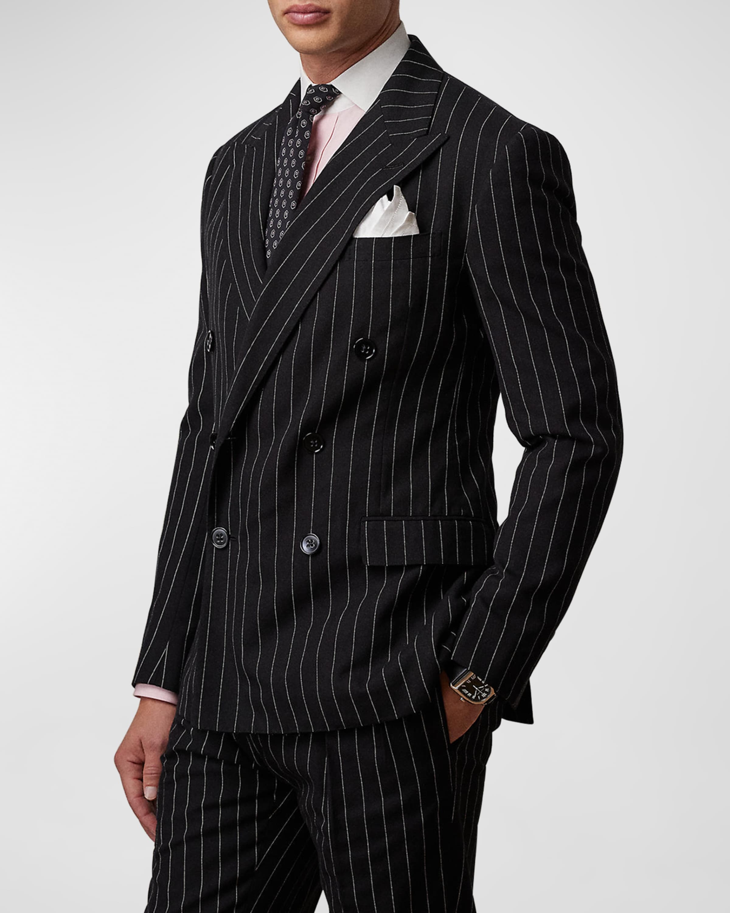 Men's Kent Hand-Tailored Striped Suit Jacket - 2